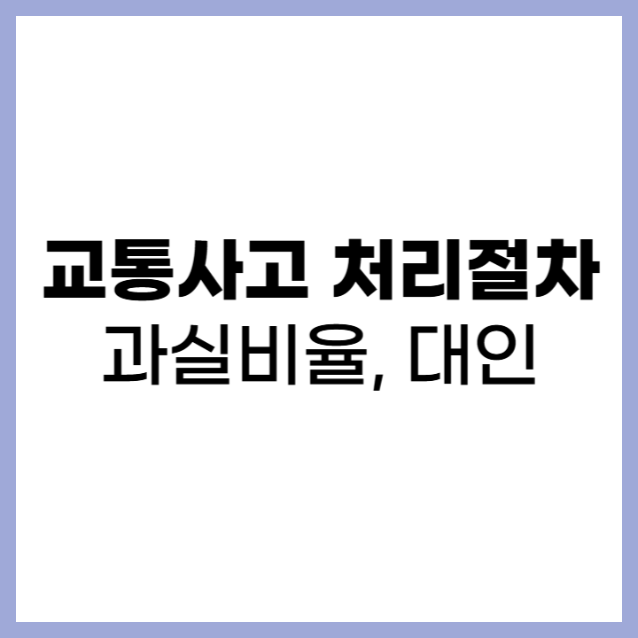 교통사고 처리절차 - 과실비율, 대인