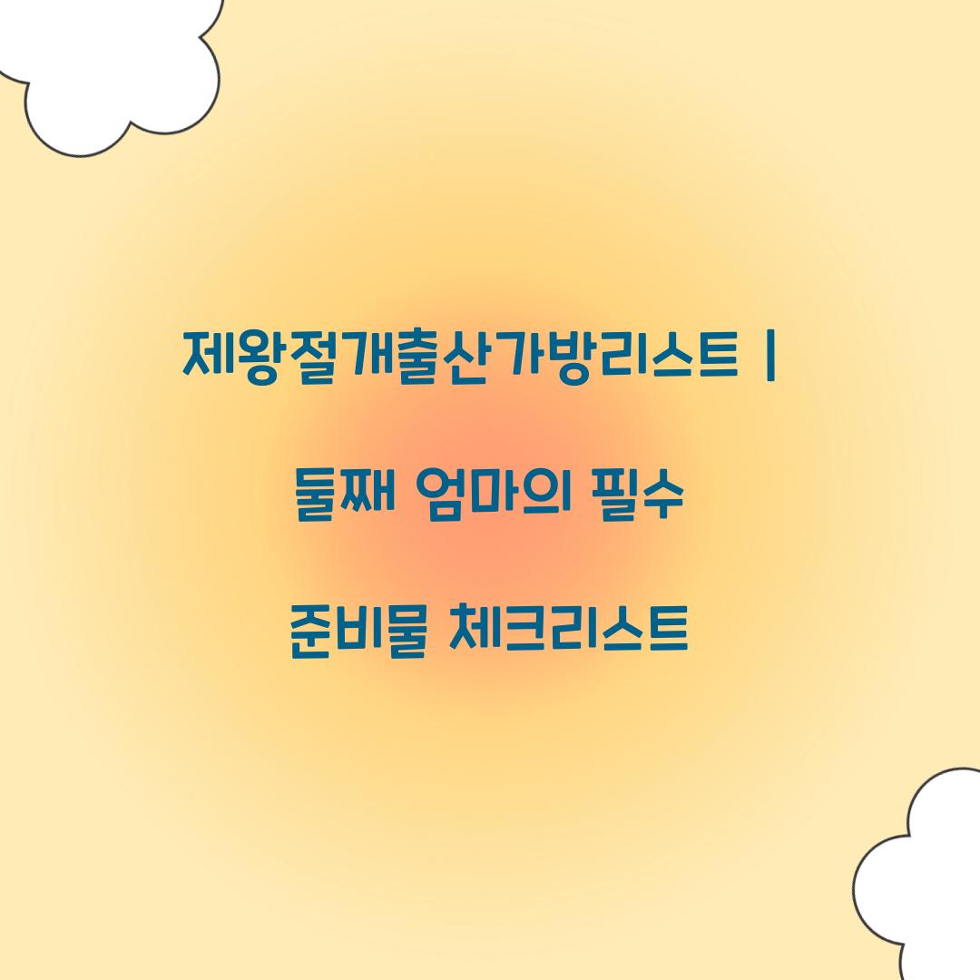 제왕절개출산가방리스트