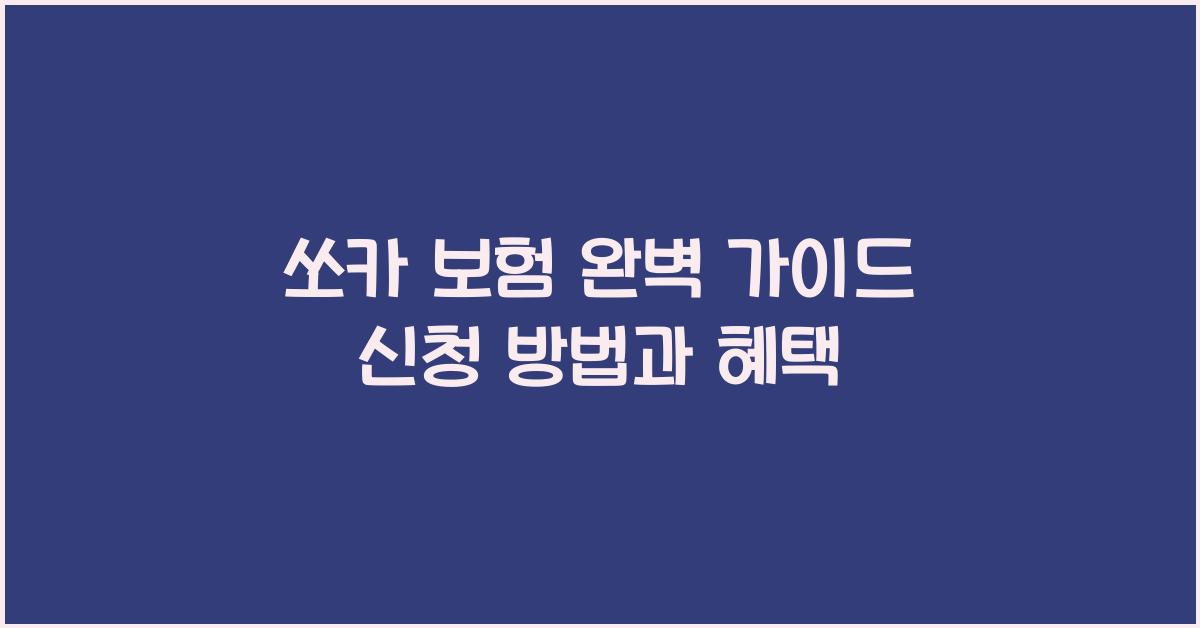 쏘카 보험