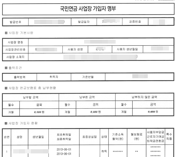 연금 가입자 명부