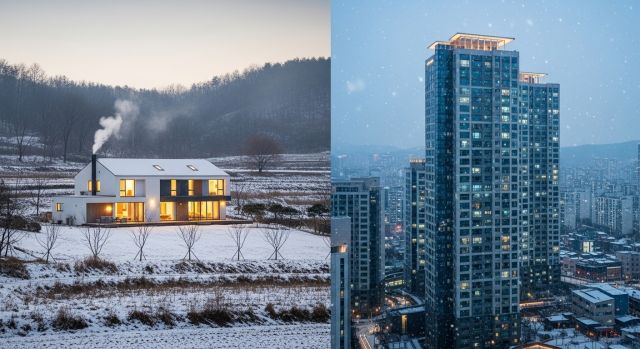 전원주택과 아파트 생활비 비교 이미지