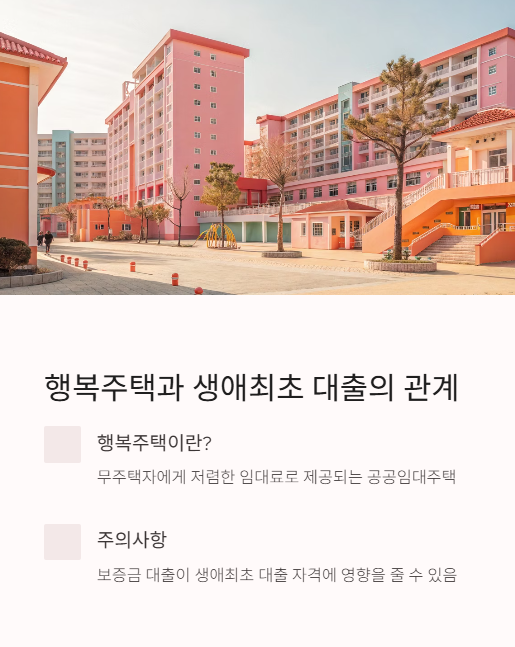 행복주택과 생애최초 대출의 관계