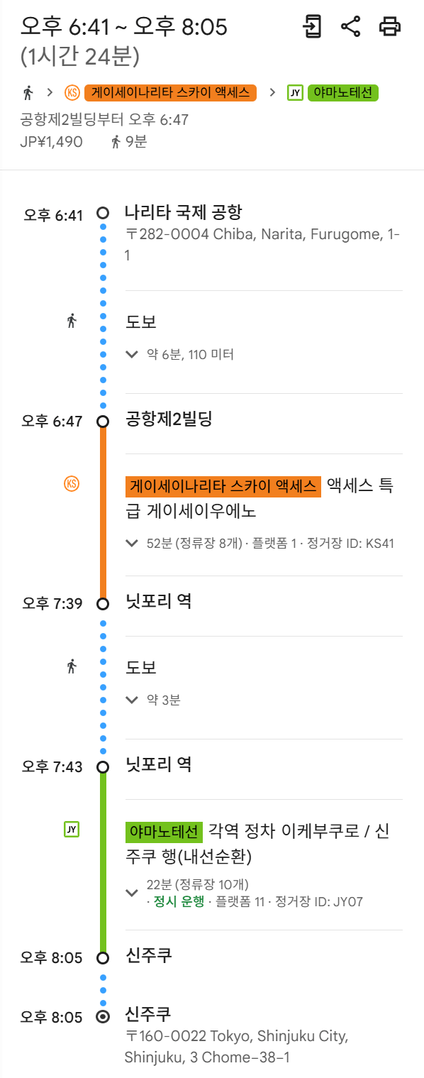 케이세이 본선(액세스 특급) + JR 야마노테선