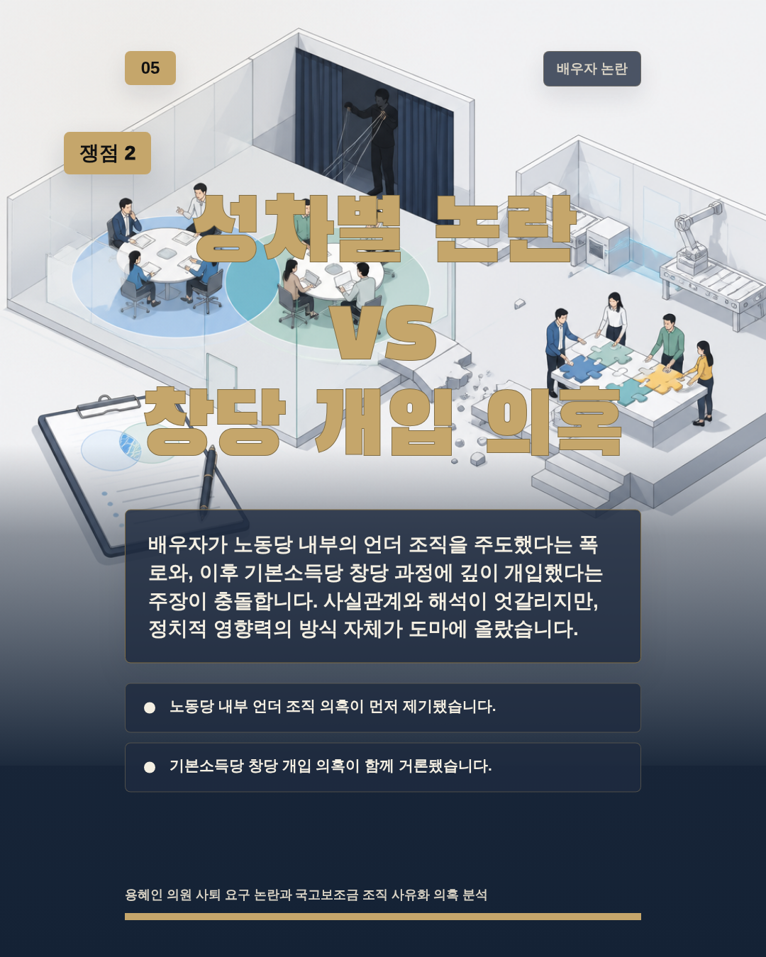 성차별 논란 vs 창당 개입 의혹