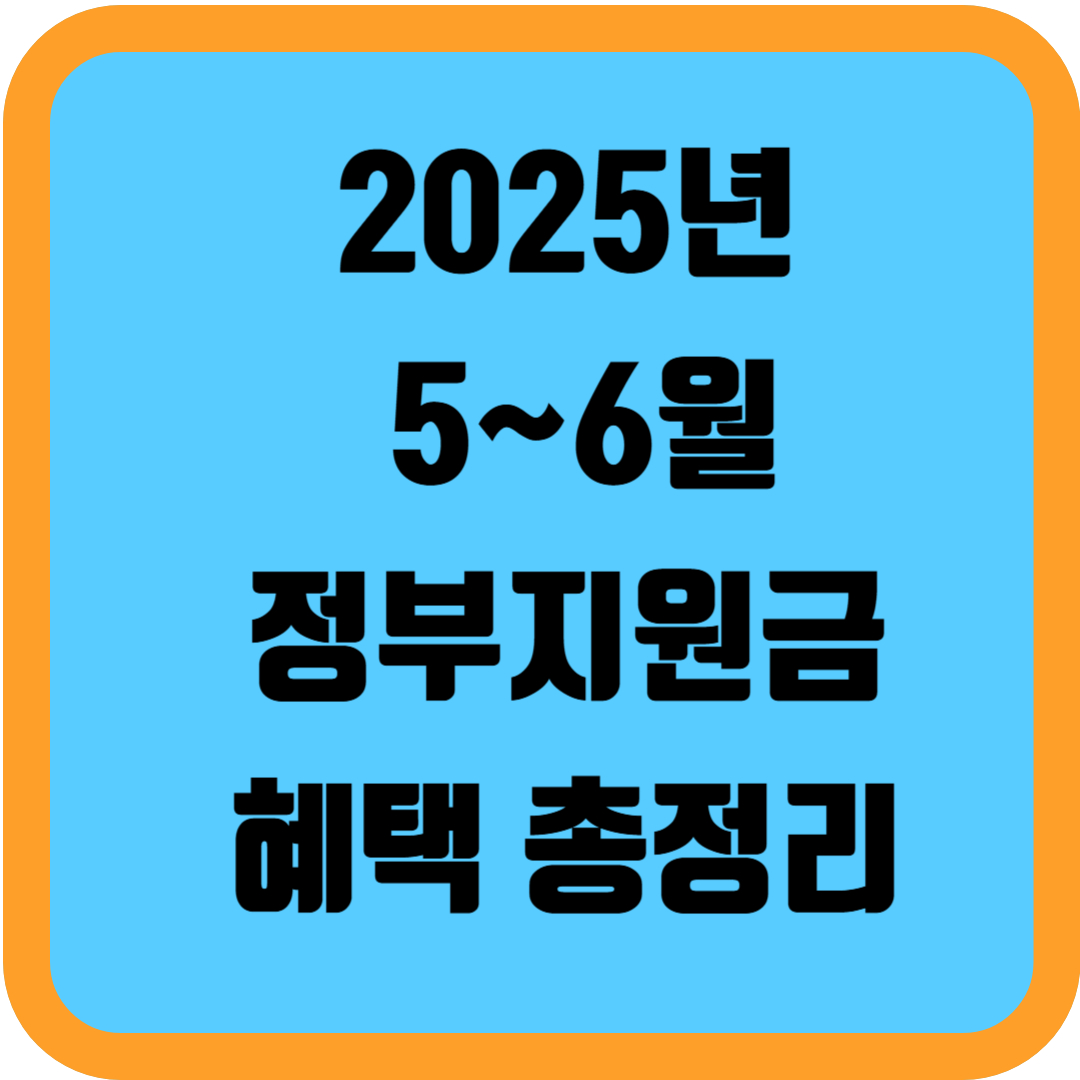 2025년 5~6월 정부지원금 혜택 총정리 근로장려금 청년내일저축계좌청년수당 출산지원금