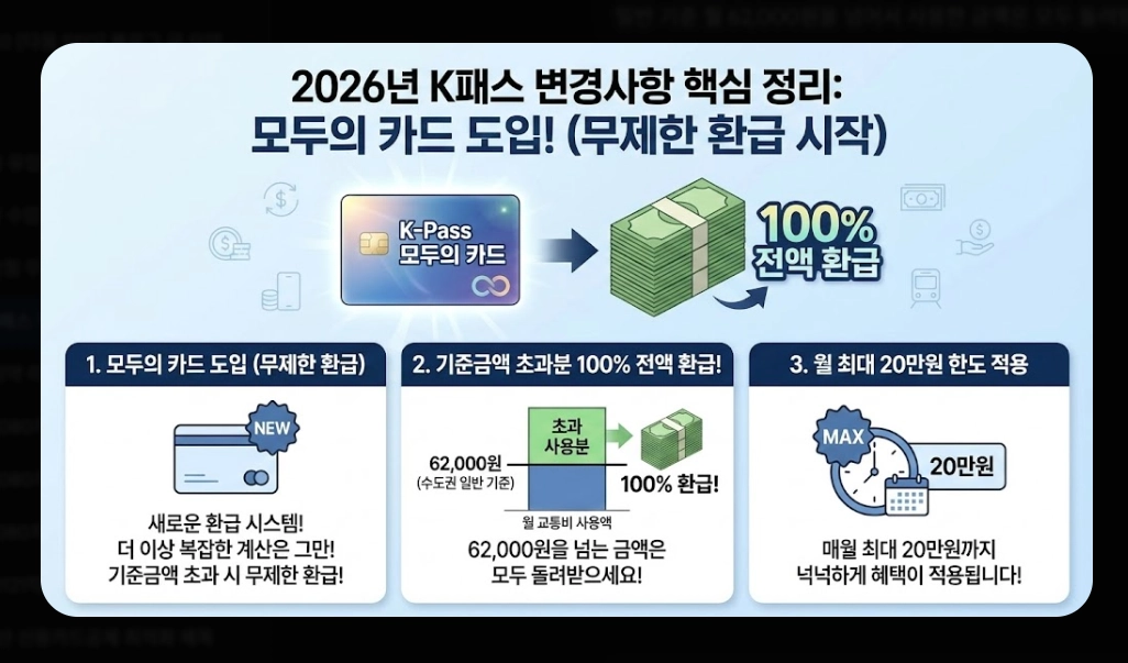 k패스 적용 카드(2026 리스트,환급)(시기+방법)