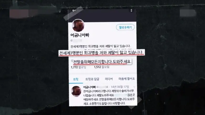 실제 모금을 위한 트윗