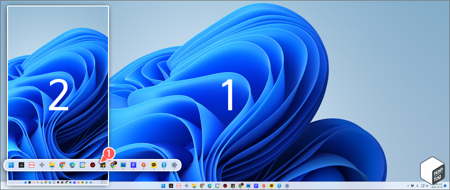 모든 디스플레이에 작업 표시줄 표시 설정 화면