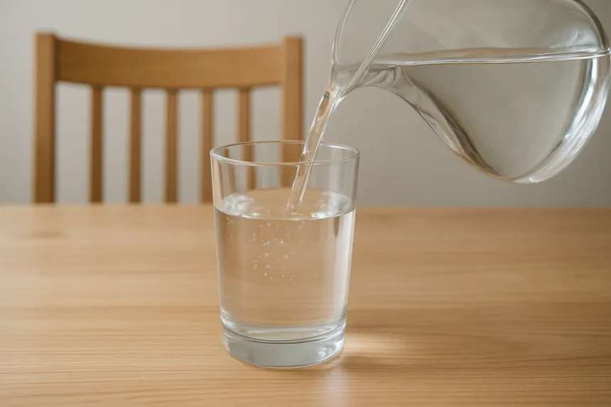 컵에 물을 따르는 모습