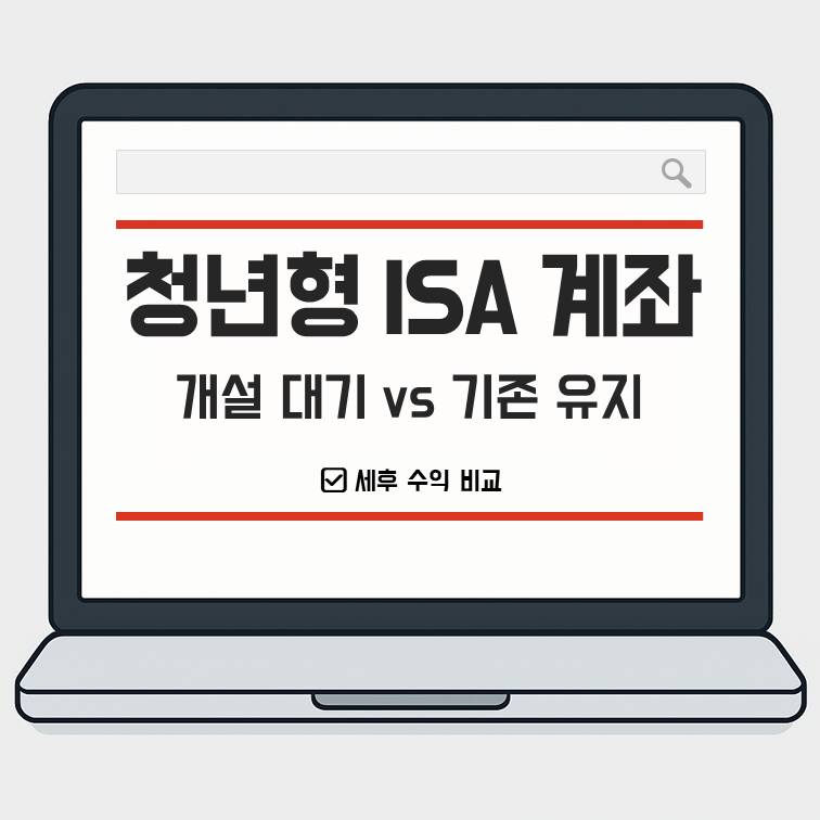 청년형 ISA 계좌 개설 대기와 기존 유지 전략의 세후 수익 비교를 설명하는 썸네일 이미지