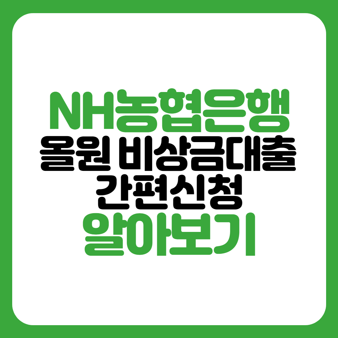 농협은행 올원 비상금대출