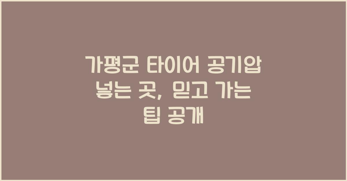 가평군 타이어 공기압 넣는 곳
