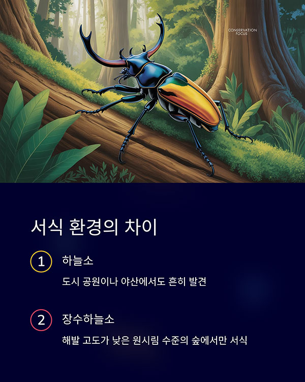 서식 환경의 뚜렷한 차이