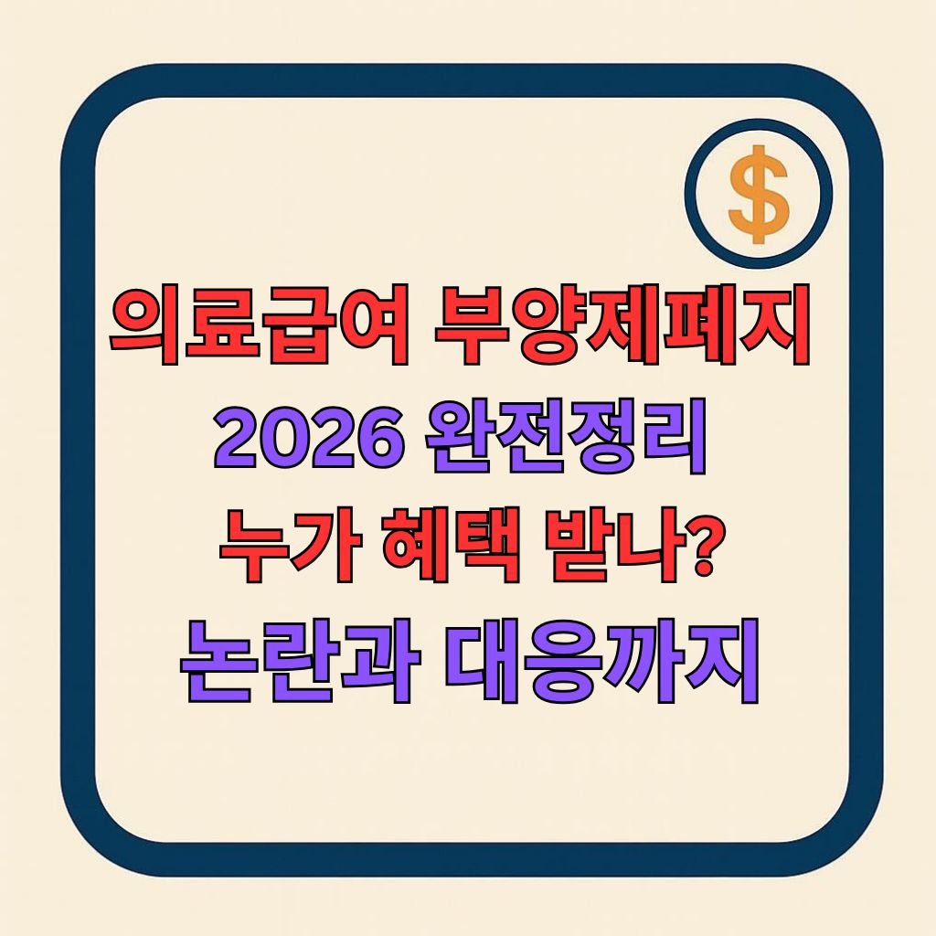 의료급여 부양제 폐지(2026) 완전정리: 누가 혜택 받나, 논란과 대응까지