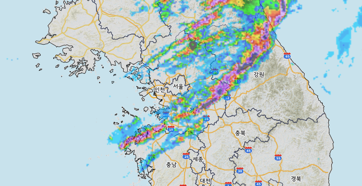 구름 레이더 사진