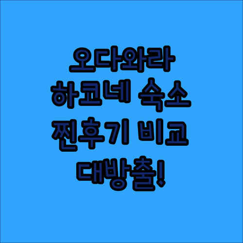 오다와라, 하코네 인기 숙소 비교 분