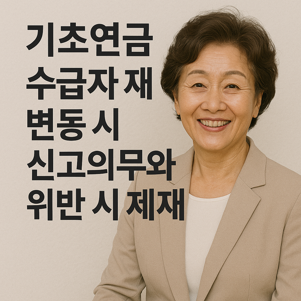 기초연금 수급자 재산 변동 시 신고의무와 위반 시 제재