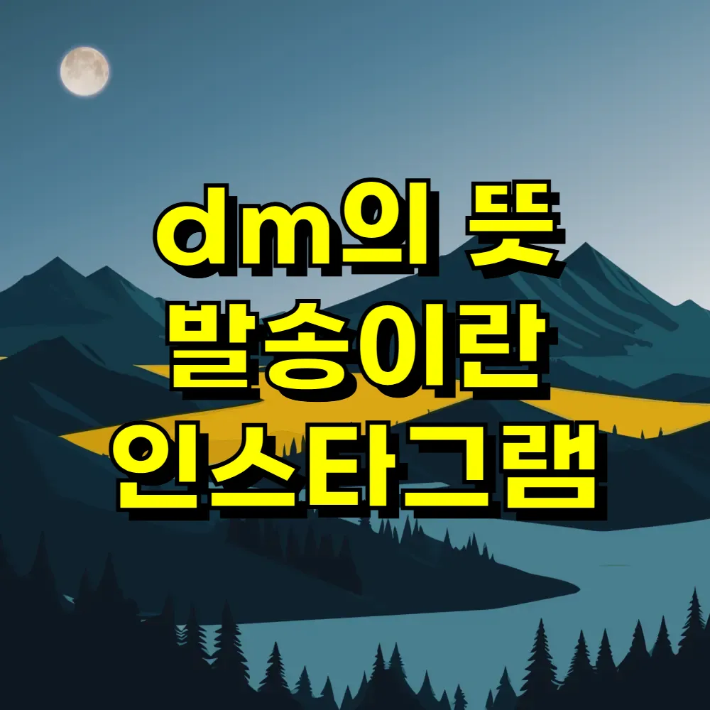 dm의 뜻 발송이란 인스타그램
