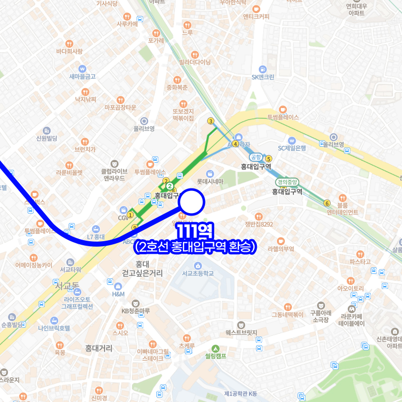 대장홍대선 노선도