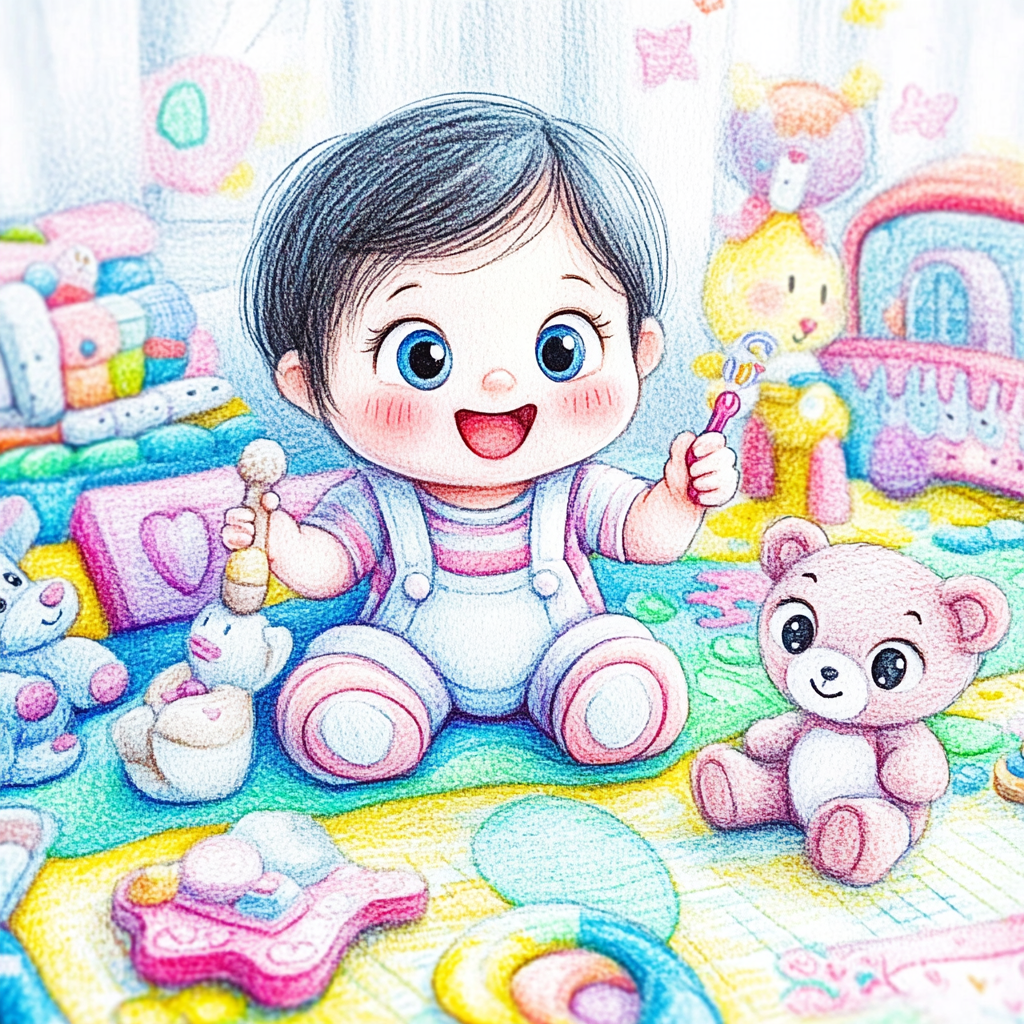 12개월 아기가 노는 사진