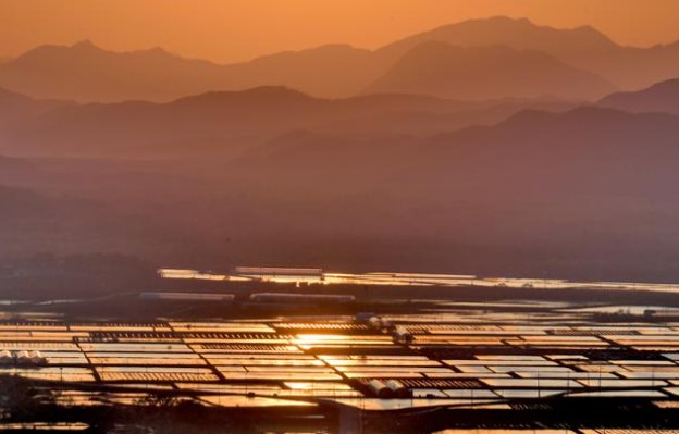 소이산모노레일-노을이 물든 철원평야