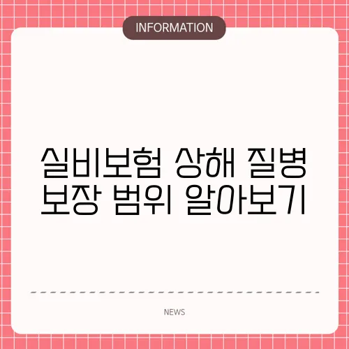 실비보험 상해 질병 보장 범위 알아보기