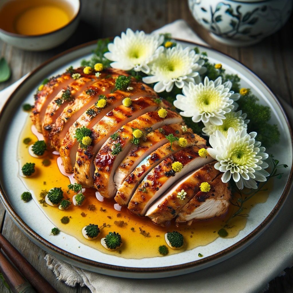 국화차 마리네이드 닭가슴살