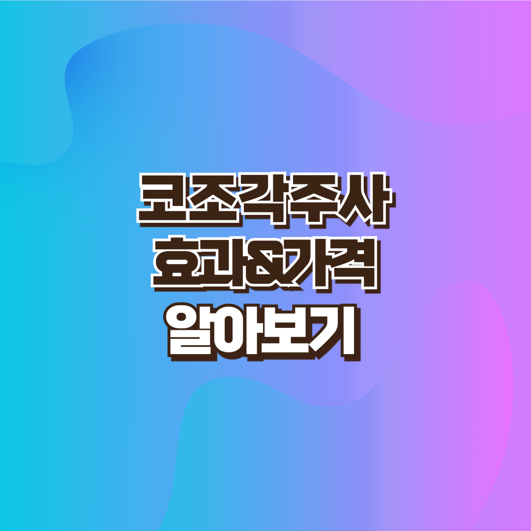 코조각주사 설명 이미지