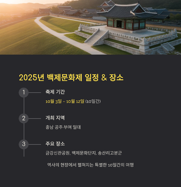2025년 백제문화제 일정 &amp; 장소