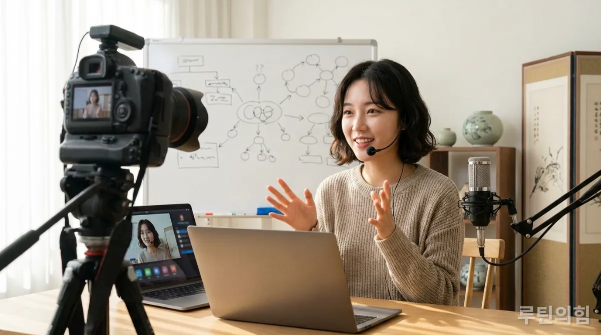 자격증 전문 지식을 활용하여 온라인 강의를 제작하는 한국인 N잡러