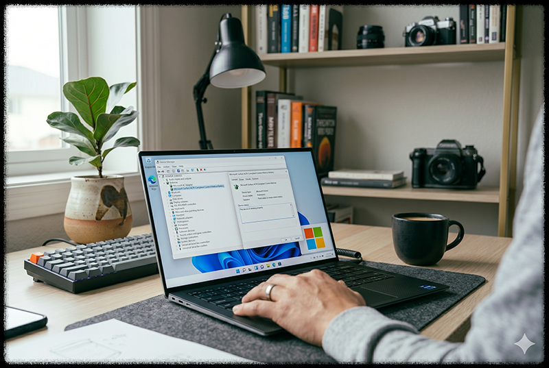 장치 관리자에서 배터리 드라이버를 확인하는 모습