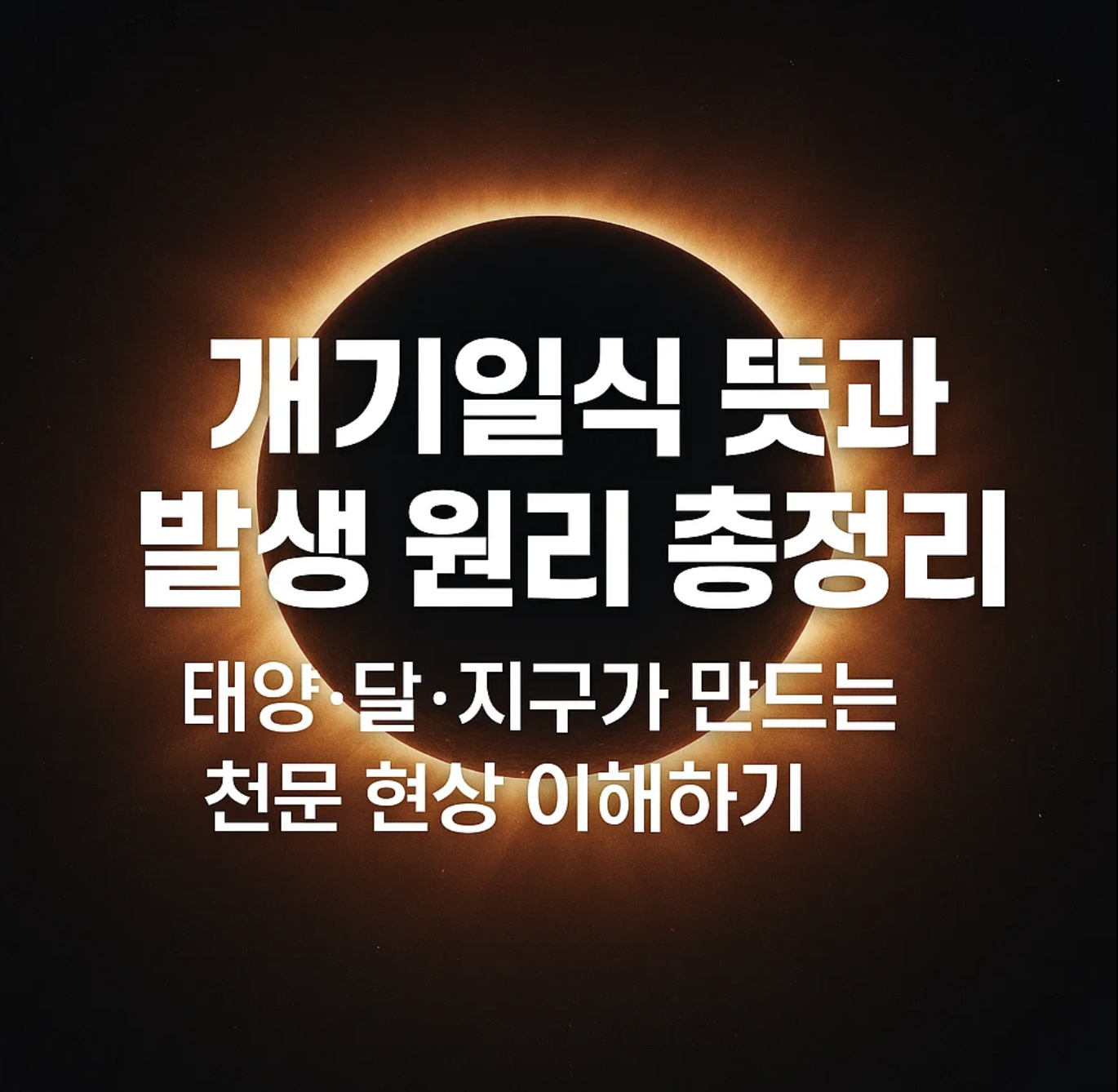개기일식 뜻과 발생 원리 총정리, 태양·달·지구가 만드는 천문 현상 이해하기