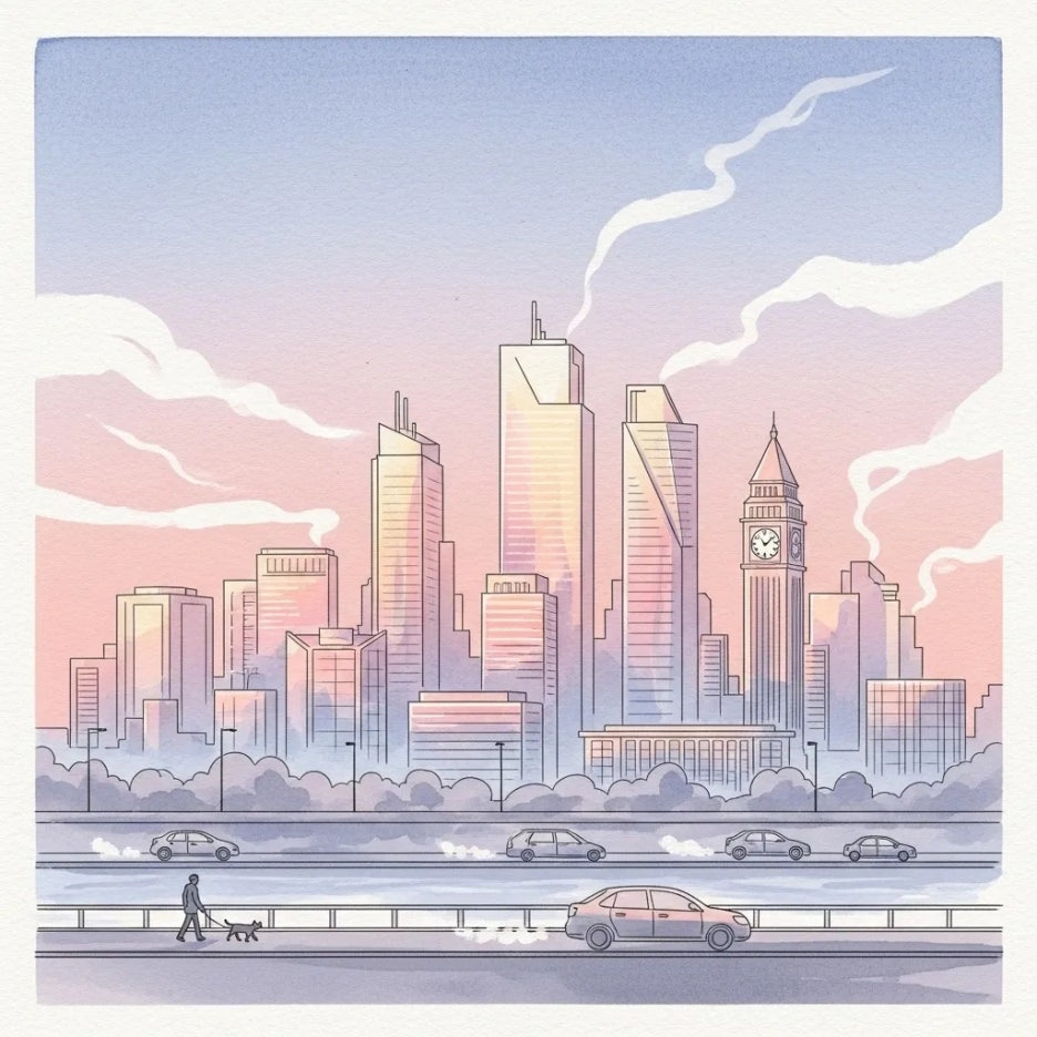 깨끗한 공기의 도시 풍경