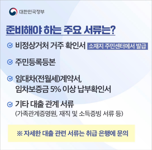 비정상거처 이주지원 버팀목전세자금