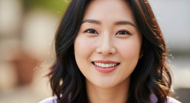 맑은 피부의 여성 클로즈업