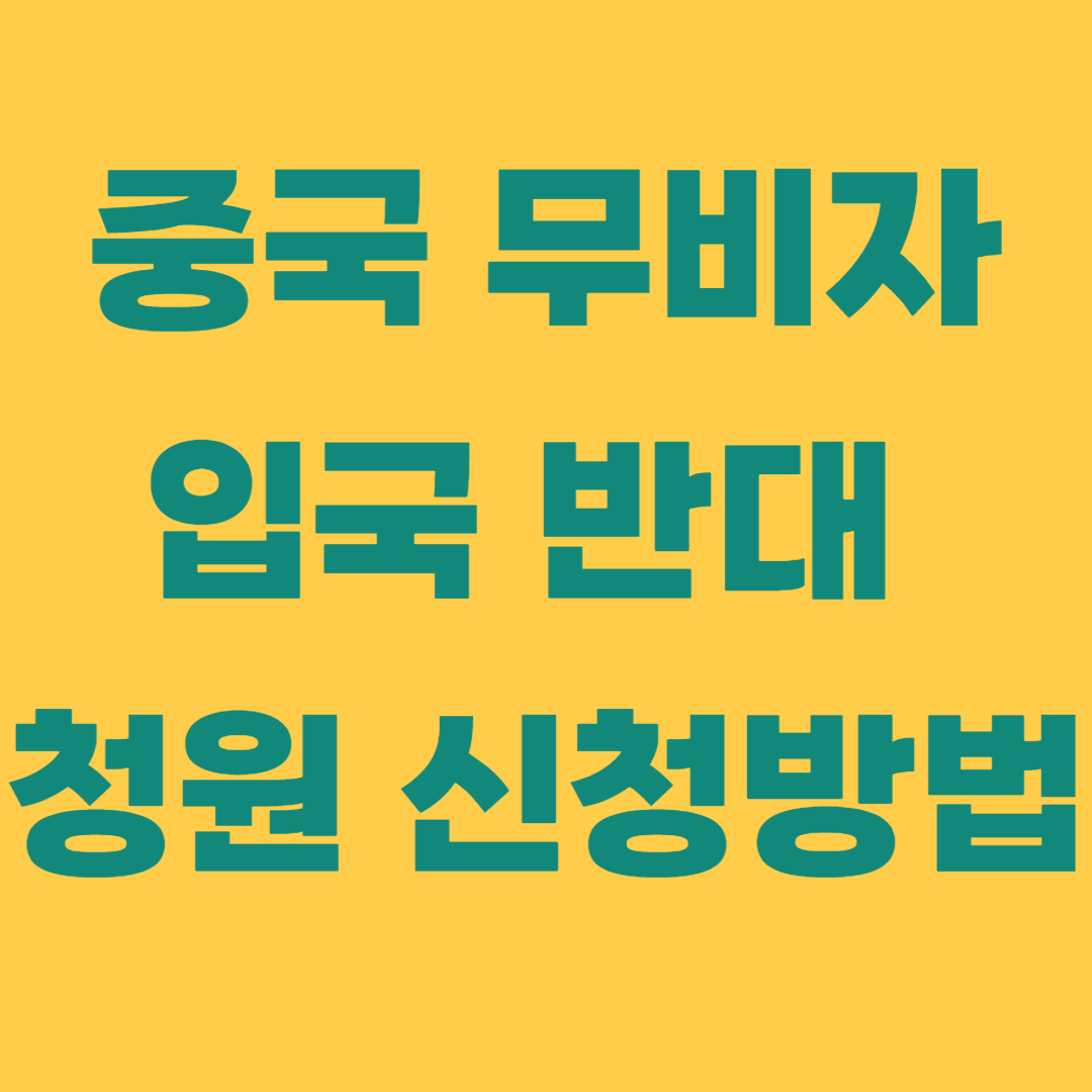 중국 무비자 입국 반대 청원 신청방법