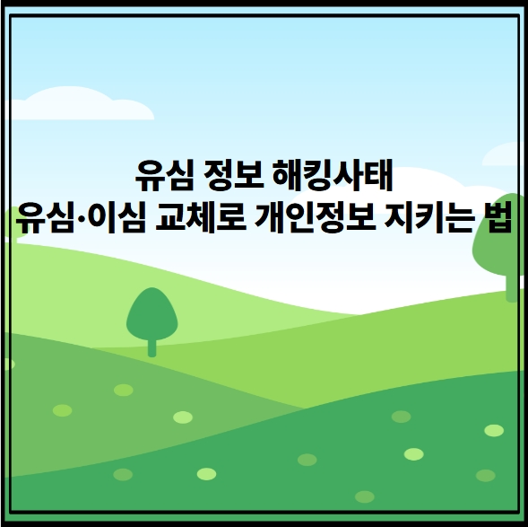 유심 정보 해킹사태 유심이심교체로 개인정보지키는법