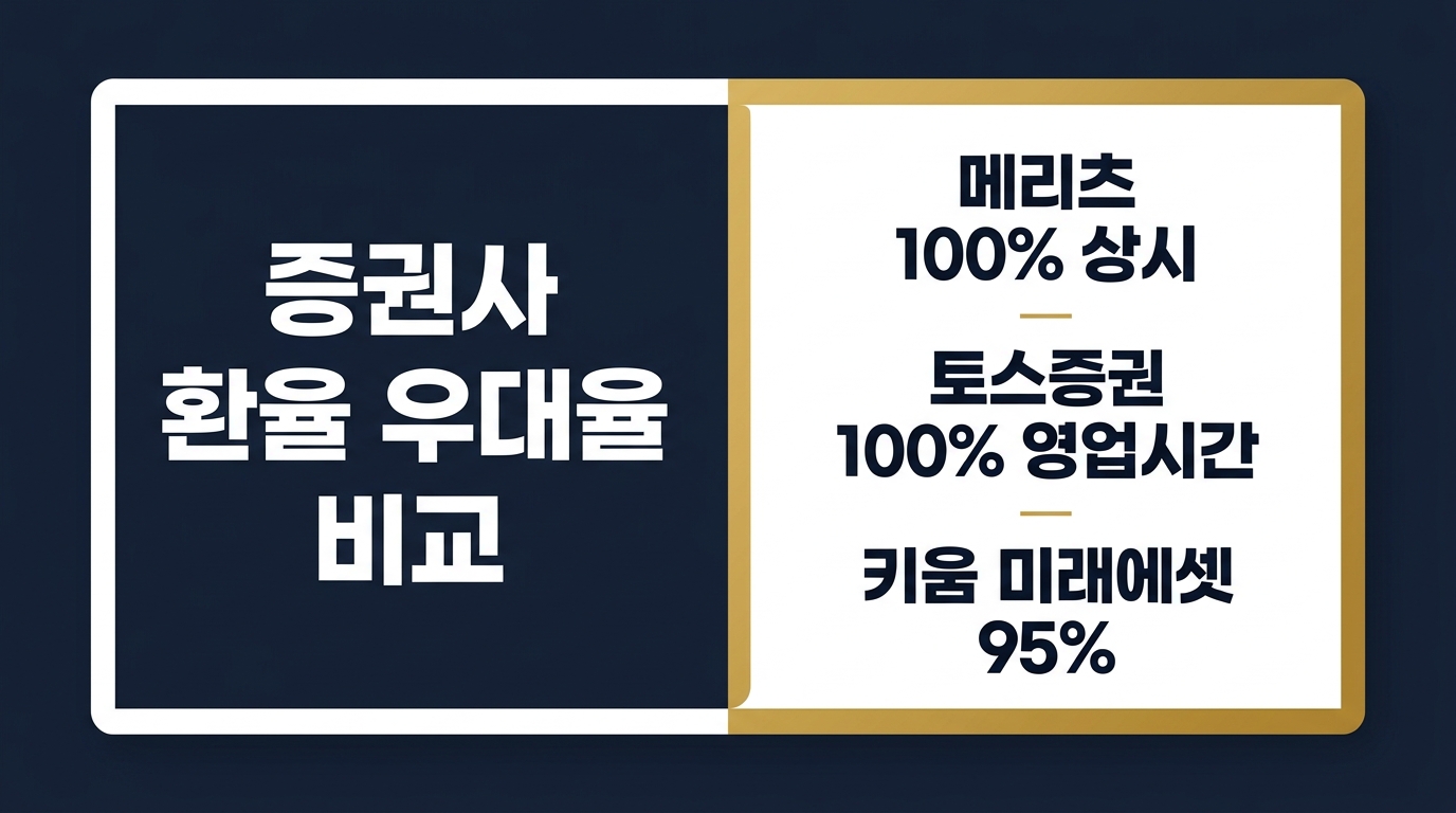 증권사 환율 우대율 비교 메리츠 토스 키움 비교카드 2026년