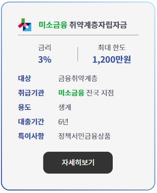 미소금융 대출 상품