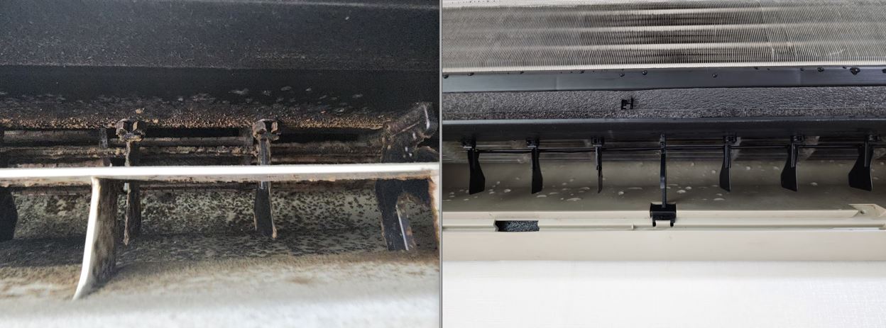 에어컨 청소 전후 사진