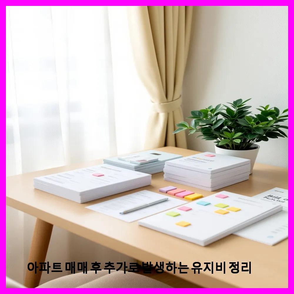 아파트 매매 후 추가로 발생하는 유지비 정리