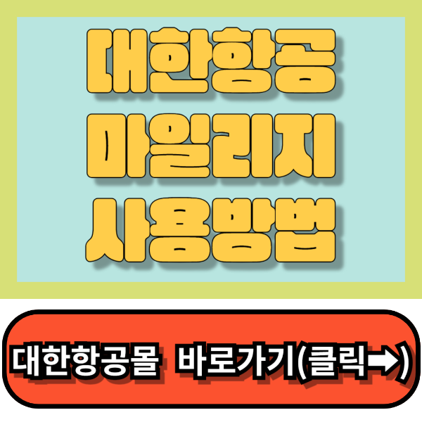 대한항공 마일리지 사용방법 총정리