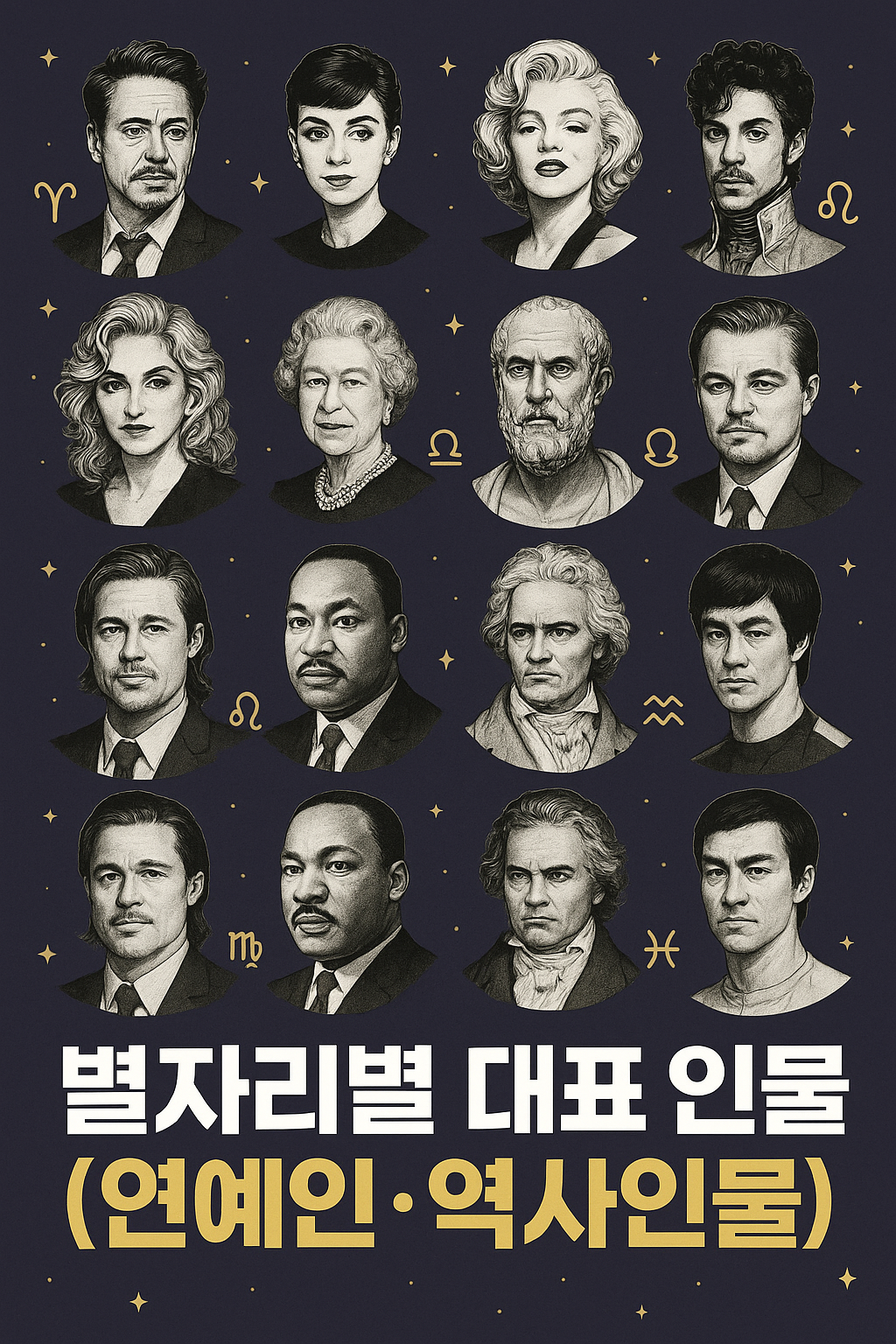 별자리별 대표 인물(연예인&middot;역사인물)