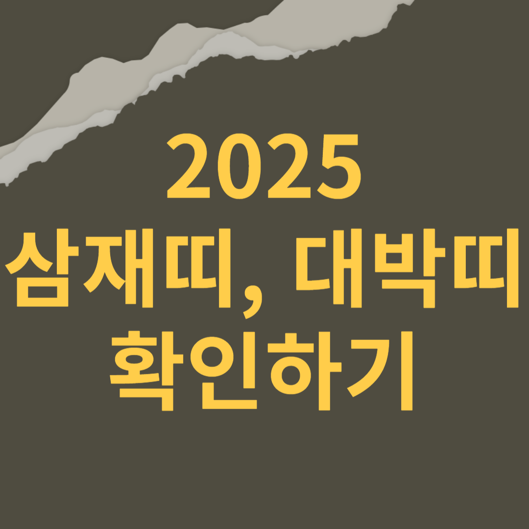 2025년 삼재띠와 대박띠 해석과 해결방법