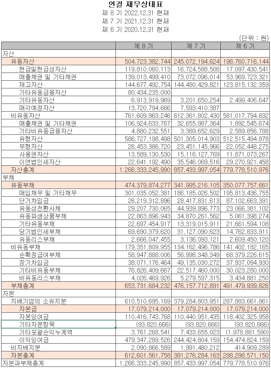 심텍 - 재무상태표
