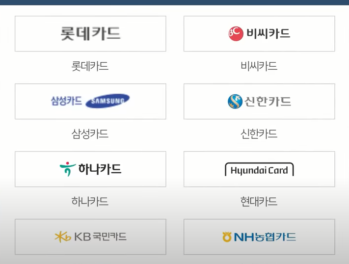 카드포인트 통합인증 카드사