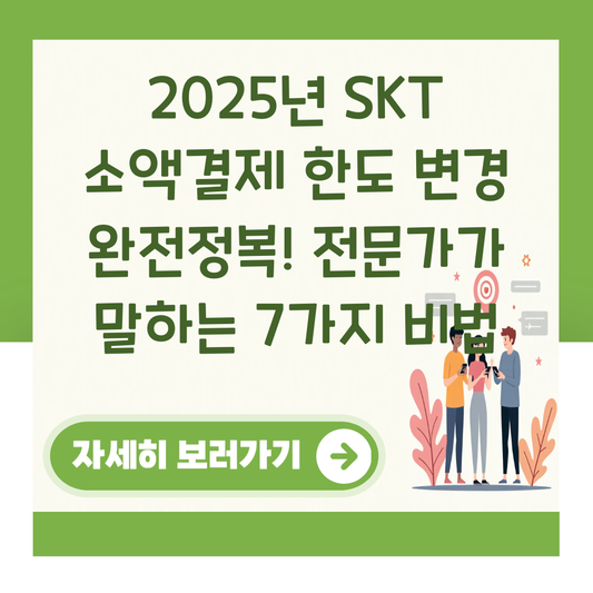 2025년 SKT 소액결제 한도 변경 완전정복! 전문가가 말하는 7가지 비법 대표 이미지