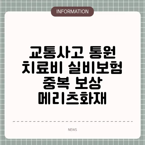 교통사고 통원 치료비 실비보험 중복 보상 메리츠화재