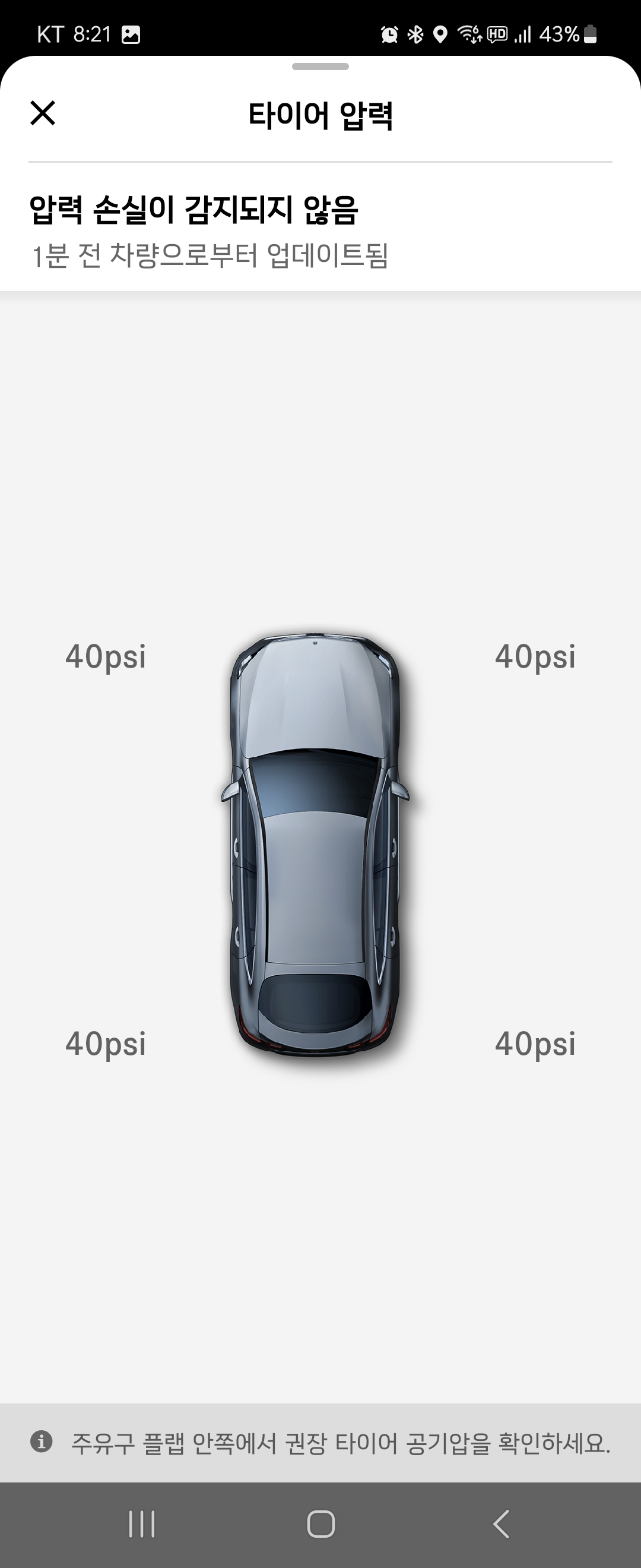 벤츠 메르세데스 미 - 타이어 압력