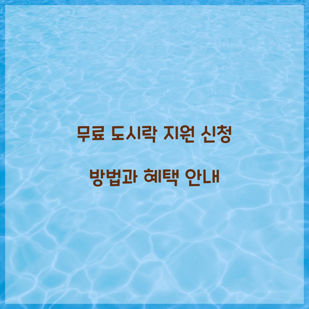 무료 도시락 지원